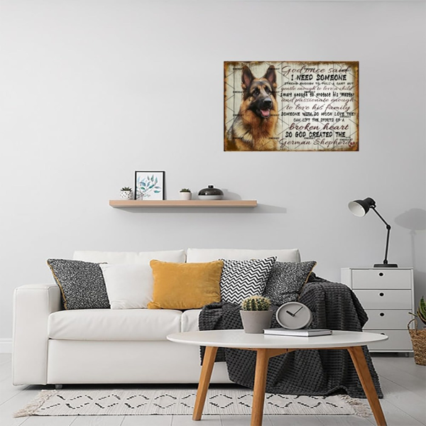 CIFbuy 复古金属铁皮牌德牧图案装饰家居客厅男人洞穴墙面装饰（TikTok、temu 下自提）-5