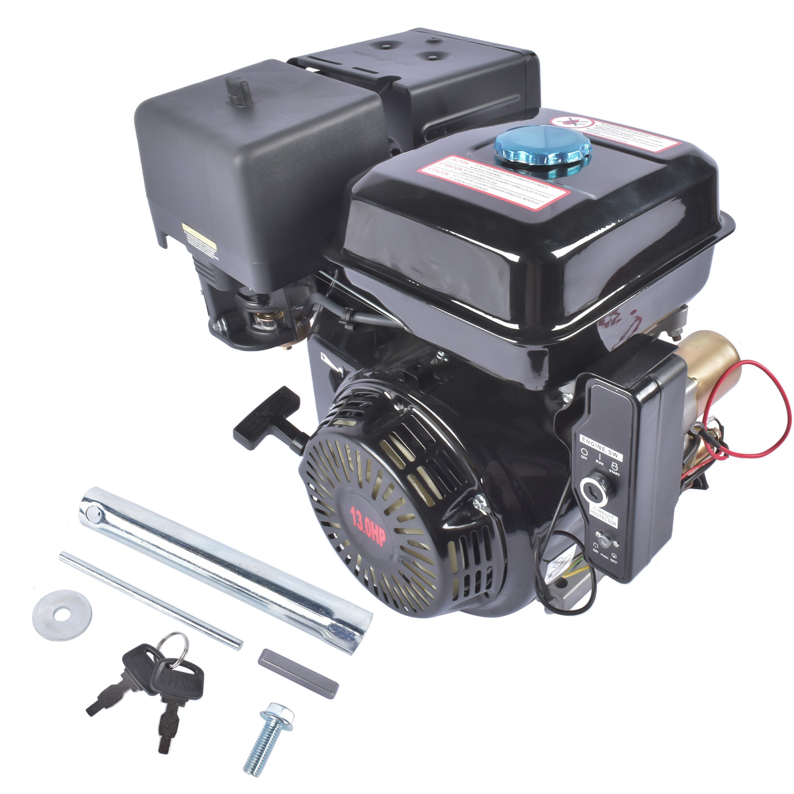 4 Stroke 13HP 389cc Gas Engine with Electric Start, Go Kart Engine Horizontal Shaft OHV Gas Motor view 3