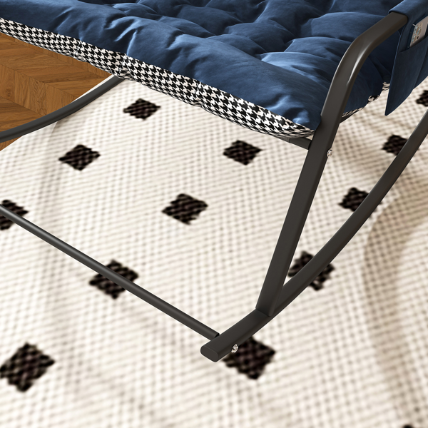 带储物、靠垫及扶手摇椅 —— 四季舒适休闲躺椅，透气人体工学休闲椅，适用于卧室、客厅、露台及花园（蓝色）--不支持self-pick up且不支持指定仓库发货-9