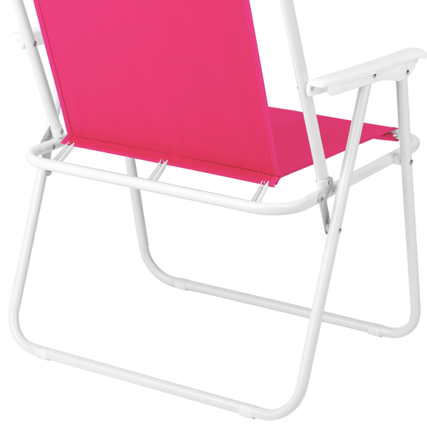 1pcs 座高15in XL 芭比粉 弹簧椅 铁沙滩椅 带伞 连体牛津布有横杆一档调节带伞弹簧铁沙滩椅15"-1 63*60*95cm 120kg-4