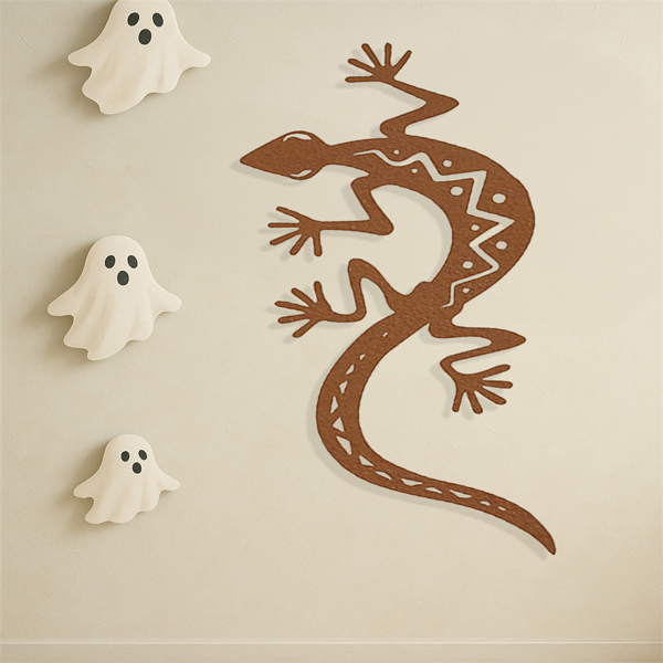 CIFbuy哥特式三维蜥蜴墙面装饰铁制雕塑，适用于室内外客厅卧室花园万圣节派对（TikTok、temu下自提）-2