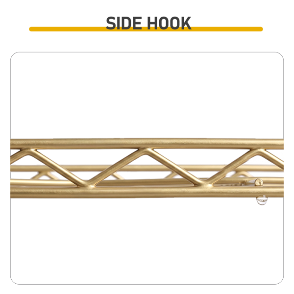 5层 可自由调节层间距  插梢式变形结构 带调节脚 展示架 铁 54*29*150cm 喷粉高光金-5