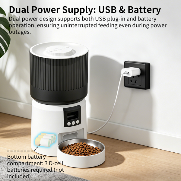 智能全自动宠物喂食器，定时定量喂食，远程控制更放心-3