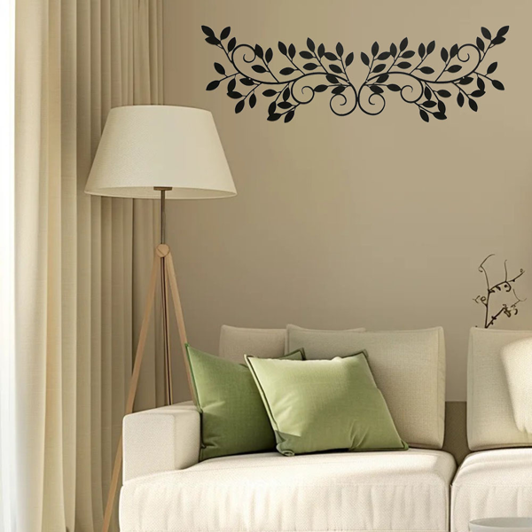 CIFbuy 黑色金属叶子墙饰 2件套 客厅卧室装饰 复古植物爱好礼物（TikTok、temu下自提）-7