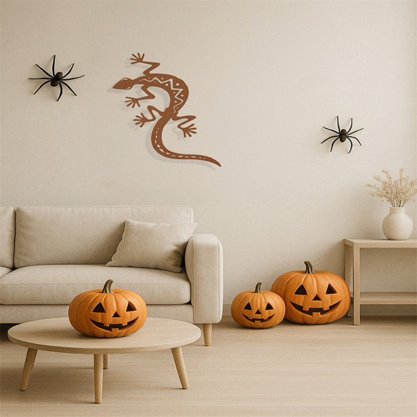 CIFbuy哥特式三维蜥蜴墙面装饰铁制雕塑，适用于室内外客厅卧室花园万圣节派对（TikTok、temu下自提）-5