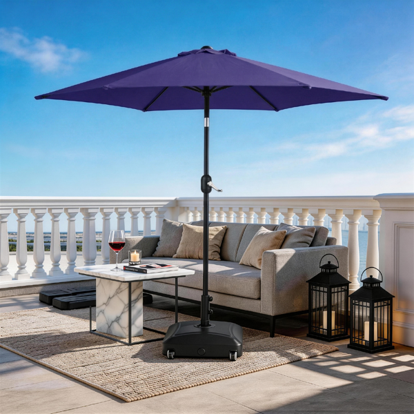 9FT 海军蓝 转向头 KD 圆形 太阳伞  涤纶布 6铁伞骨 铁中柱-29