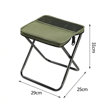 便携式露营凳和折叠小椅 - 紧凑型折叠凳，耐用可折叠凳，适用于钓鱼、徒步旅行、烧烤、户外活动，1件装，绿色