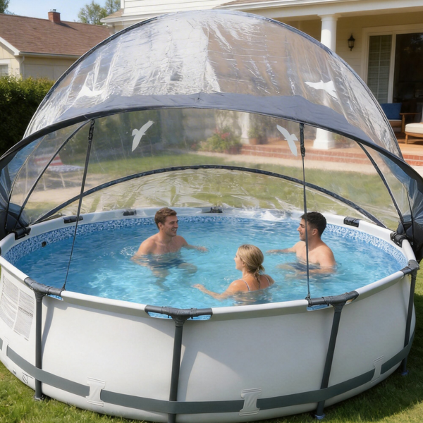 12英尺圆形多功能全天候泳池罩，适用于室外泳池，兼容清洁水和温水框架泳池--不支持self-pick up且不支持指定仓库发货-19