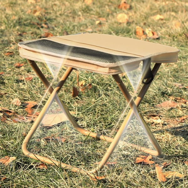 便携式可折叠背包凳，小巧可折叠凳子，可变成背包，登山徒步便携凳，带储物袋 - 真正解放双手，1件装，卡其色-11