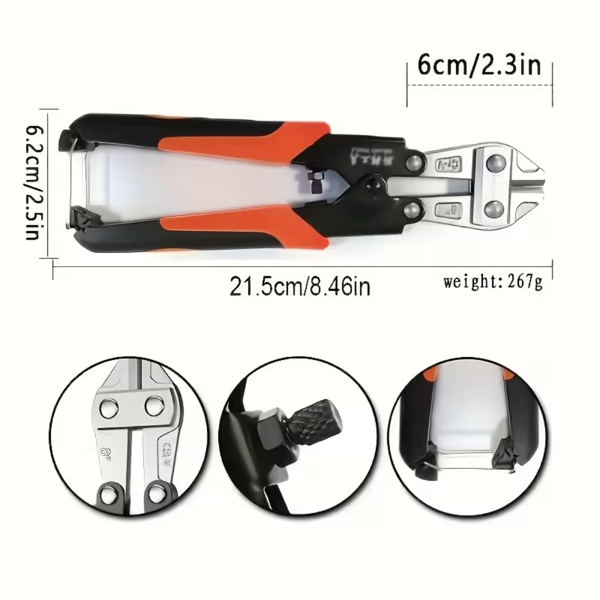 T8合金钢钢丝剪，钢筋剪钳，钢丝钳，钢筋链刀，省力手动可调节重型钢丝钳，鹰嘴剪，强力剪，适用于五金行业，建筑工程，剪切钢筋，农场-2