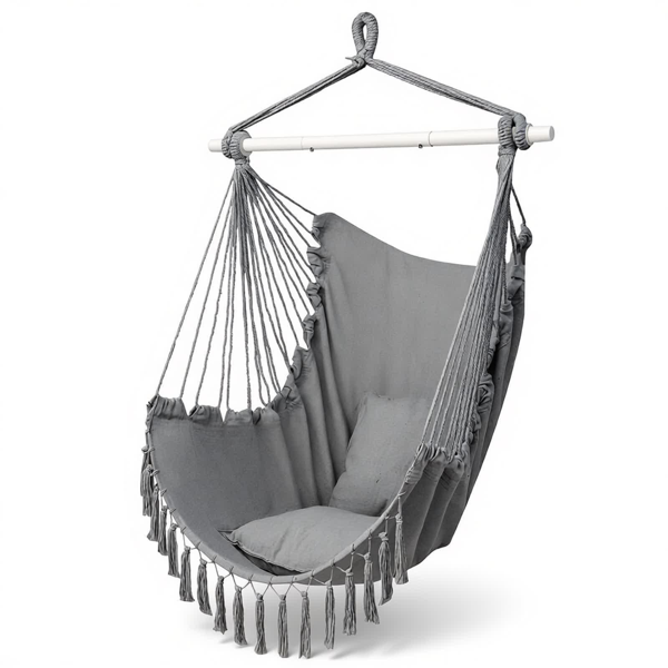 镀锌管截断 130*100cm 浅灰色 带流苏 抱枕吊椅 涤棉 带2pcs抱枕-5