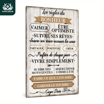 CIFbuy 复古法式励志语录金属牌乡村风家居农舍咖啡馆装饰铁皮墙饰（TikTok、temu 下自提）