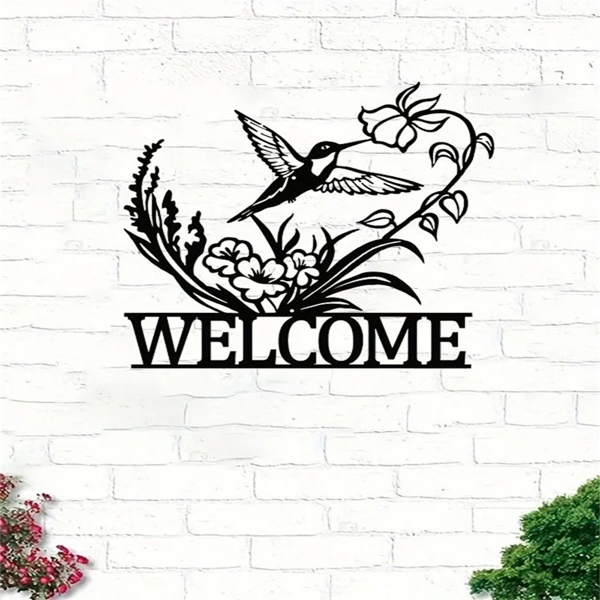 CIFbuy复古蜂鸟猫头鹰蝴蝶铁制挂墙装饰艺术套装（TikTok、temu下自提）-3