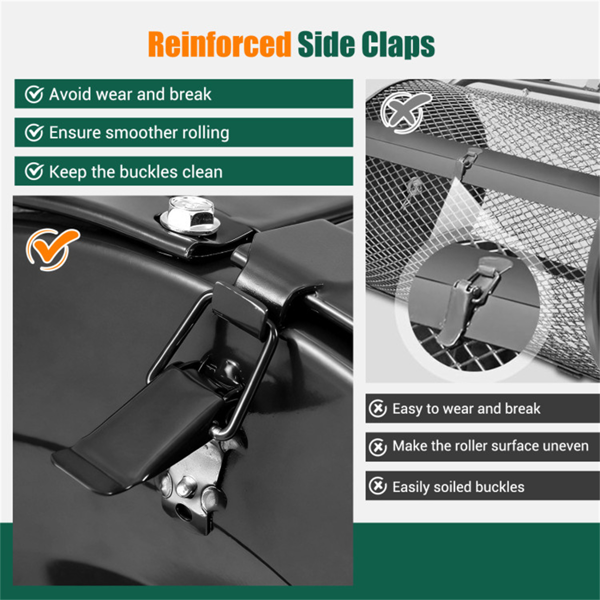 27英寸×16英寸草坪肥料撒布机，带钻石网无结块花园堆肥撒布机-黑色-4