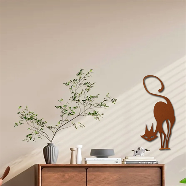 CIFbuy哥特式黑猫金属墙艺 复古万圣节圣诞节室内外庭院装饰（TikTok、temu下自提）-7