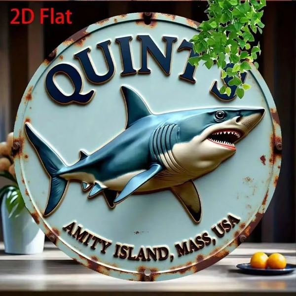 CIFbuy 大白鲨电影友好岛鲨鱼金属标牌复古铁皮画洞穴墙面装饰（TikTok、temu 下自提）-5