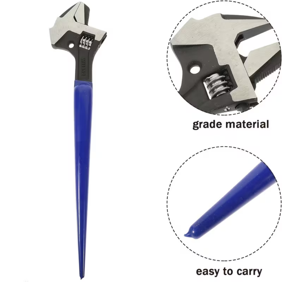 [Heavy duty wrench] 16 inch adjustable construction spiral wrench, 4-in-1 multifunctional view 2