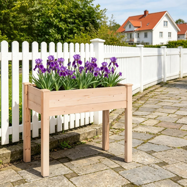 高架花园床/木制花盆 /木材种植箱-1