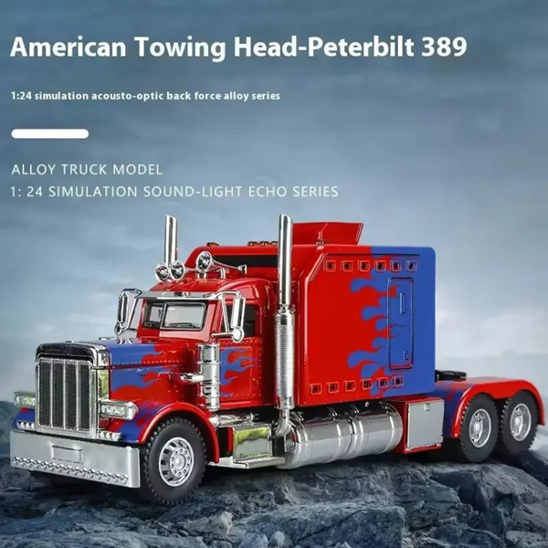 Semi Truck Toys for Boy Heavy Trucks,Metal Diecast Trucks Model Pull Back Cars with Light and Sound,Truck and Trailer Toys for Boys,Toy Trucks for Boys Age 4-8-6