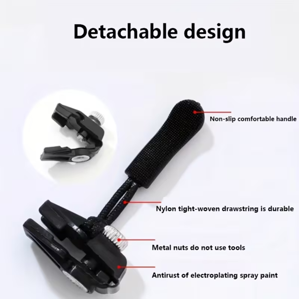 36件拉链修复套件，快速安装拉链头，拆卸式替换拉链顶部，交换式塑料拉链拉，适用于服装、行李、背包、缝纫用品，尺寸为S/M/L-3