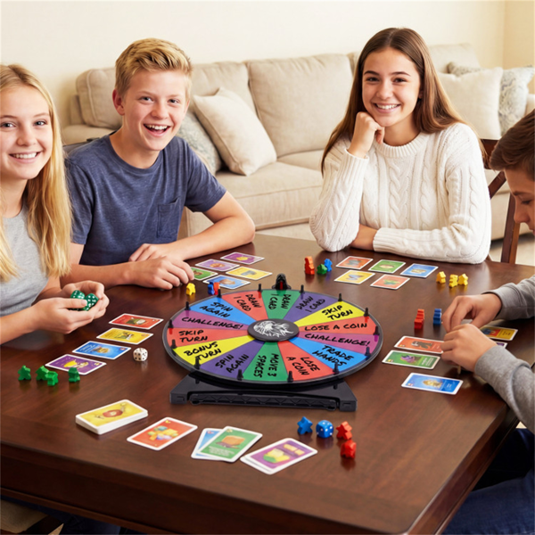 24英寸旋转奖轮，带可折叠立式和桌面幸运轮-多色-11