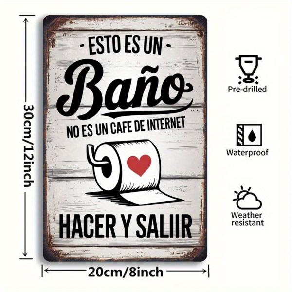 CIFbuy 西班牙乡村风复古金属标牌铁艺墙面装饰挂牌多用途厨房花园装饰牌（TikTok、temu 下自提）-2