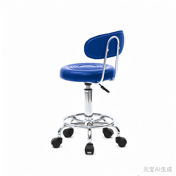 有靠背带纹路圆凳哈哈脚吧凳-蓝色-6