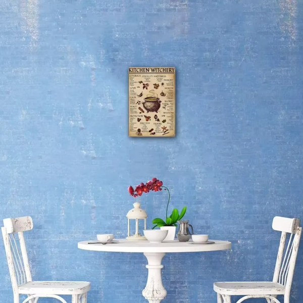 CIFbuy 复古女巫铁皮画厨房巫术主题海报家居墙面装饰（TikTok、temu 下自提）-7