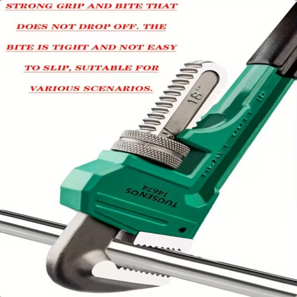 专业级水管扳手，提供12英寸尺寸 - 坚固耐用的管道工具，适用于工业维修、汽车任务和家庭应用，具有符合人体工程学的手柄、防滑设计-12