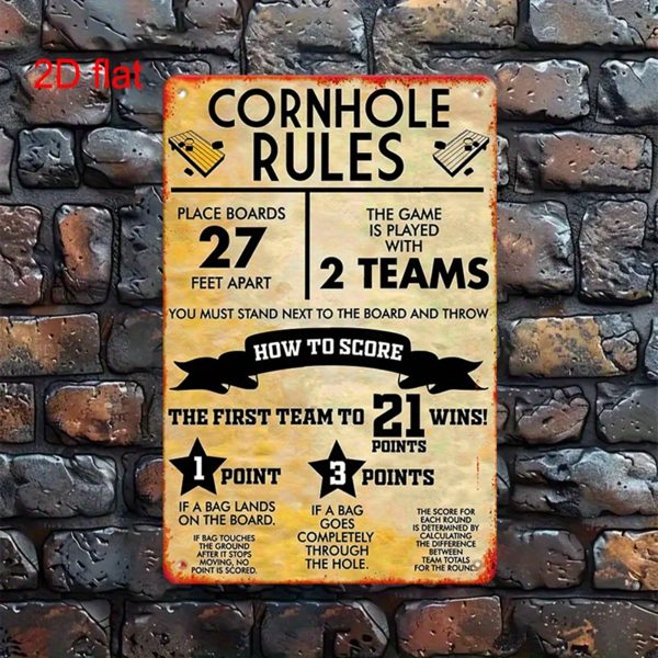 CIFbuy 复古玉米坑规则金属标牌乡村黑白铁艺家居学校公园庭院装饰（TikTok、temu pick-up service）-4