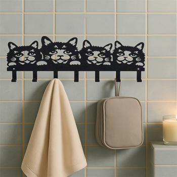 CIFbuy可爱猫爪壁挂钩 5件套 节省空间的家居收纳装饰（TikTok、temu下自提）