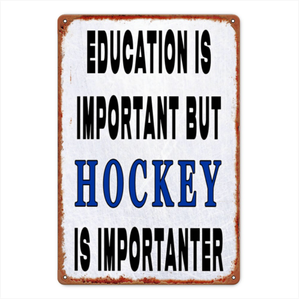 CIFbuy 复古冰球标语金属壁挂教育重要冰球更重要体育酒吧俱乐部装饰（TikTok、temu pick-up service）-1