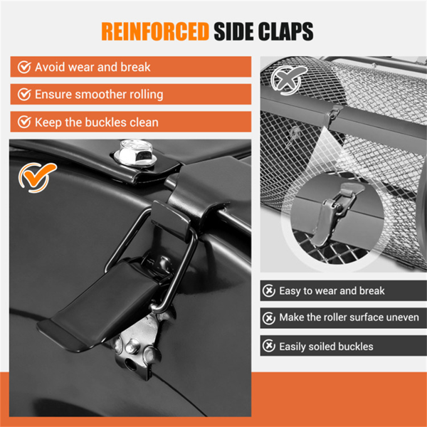 27英寸×16英寸草坪肥料撒布机，带钻石网无结块花园堆肥撒布机-橙色-4