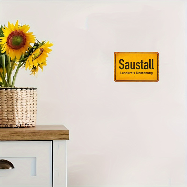 CIFbuy 复古金属铁皮招牌幽默德文标语墙饰做旧工艺家居酒吧咖啡馆车库墙面装饰（TikTok、temu 下自提）-3