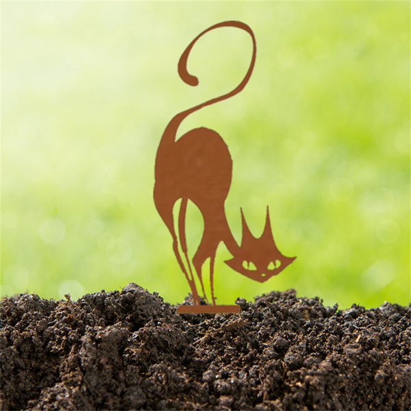 CIFbuy哥特式黑猫金属墙艺 复古万圣节圣诞节室内外庭院装饰（TikTok、temu下自提）-4