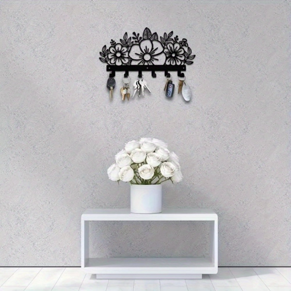 CIFbuy 金属烤漆花卉造型挂钩 创意花朵墙面收纳挂架 玄关钥匙挂饰（TikTok，temu 自提）-6