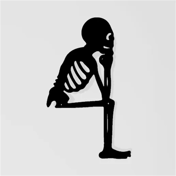 CIFbuy哥特风格铁制骷髅装饰复古万圣节户外雕塑庭院花园围栏装饰窗台惊吓展示(TikTok、temu下自提)-3