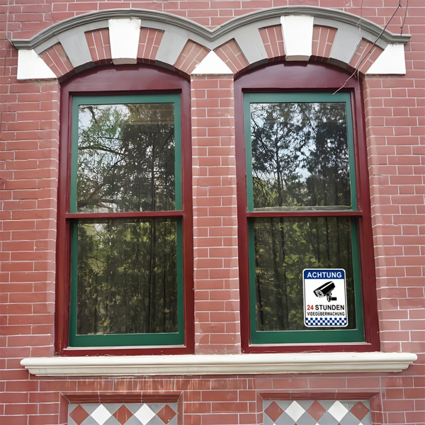 CIFbuy 德文视频监控铝制警示牌室内外安全标识（TikTok、temu 下自提）-5