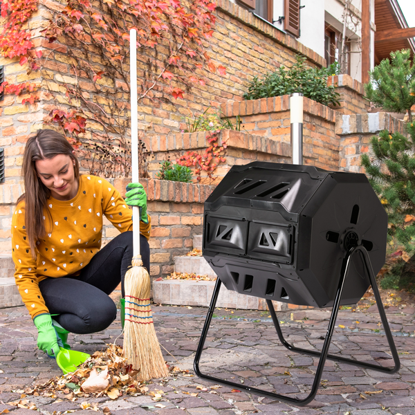 42加仑 黑色 塑料 堆肥桶-12