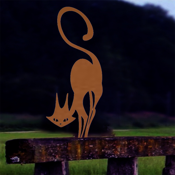 CIFbuy哥特黑猫金属墙饰 万圣节和圣诞节复古风格户外室内庭院装饰（TikTok、temu下自提）-4