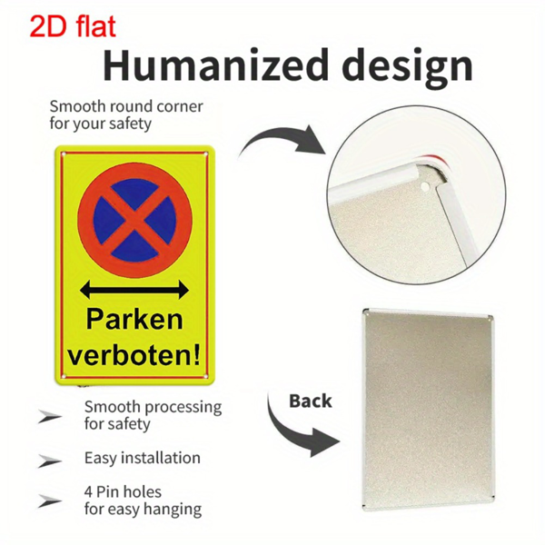 CIFbuy 禁止停车金属警示挂牌庭院车库餐厅酒吧咖啡馆墙面装饰（TikTok、temu 自提）-3