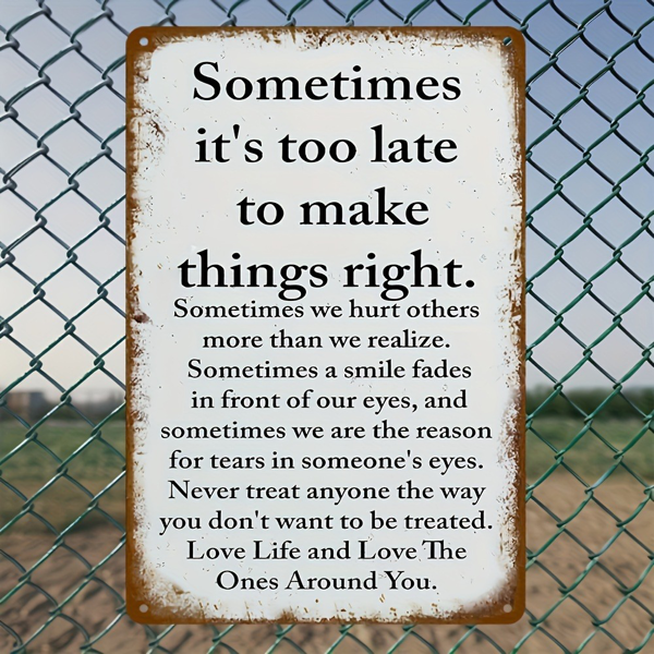 CIFbuy 讽刺复古金属牌有时为时已晚无法纠正乡村风家居门廊车库咖啡馆酒吧花园铁质墙饰（TikTok、temu 下自提）-4