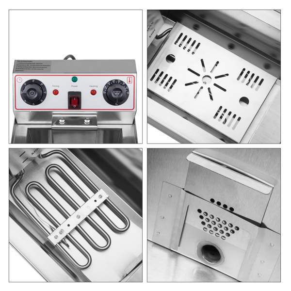 【替换旧编码19396644】美规 EH102V 110V 3400 24.9QT/23.6L 电炸锅 银色 不锈钢 双缸/定时/调温/ETL电源线-21