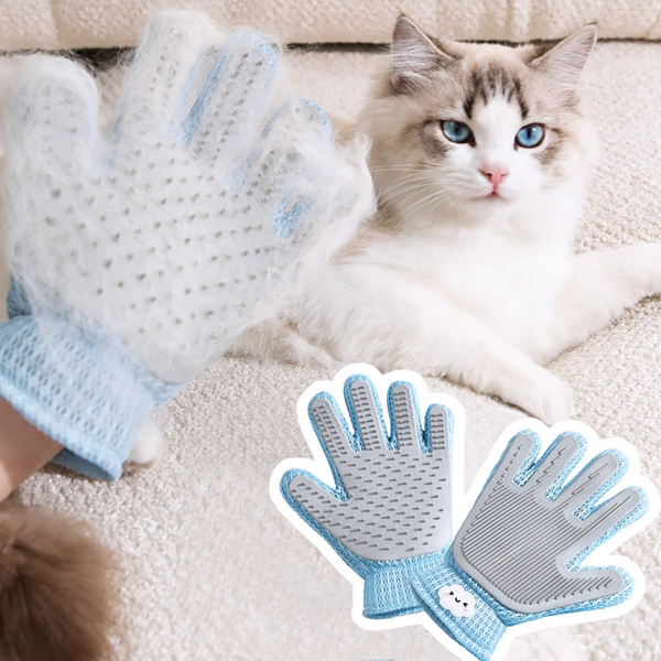 二合一宠物美容手套——双面去毛按摩刷，适用于猫狗，可清除毛发和家具上的脱落毛发，超柔软易清洁手套（单只）-6