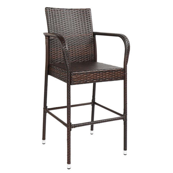 2pcs 棕色渐变 编藤吧椅-27