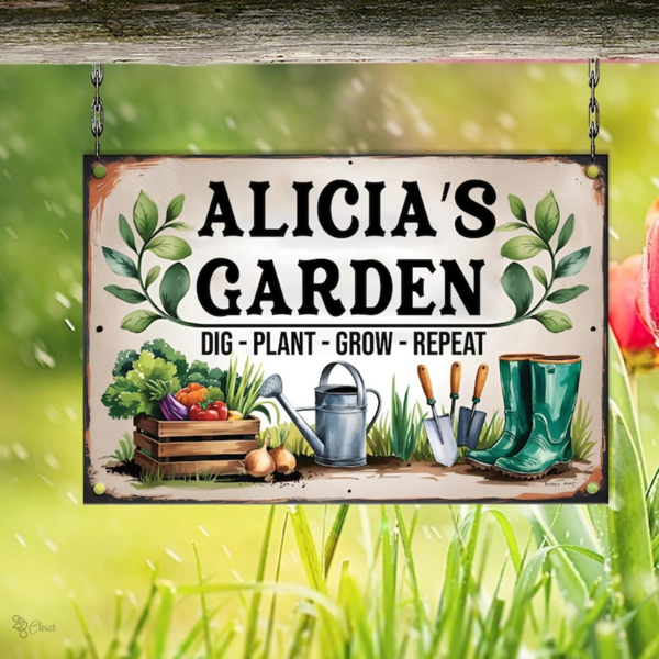 CIFbuy 定制花园金属标牌园艺师姓名牌庭院墙面装饰园艺爱好者母亲节礼物壁挂（TikTok、Temu 自提）-6