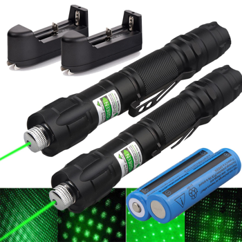 （2套）会议演示用可充电绿色激光笔532nm可见光束带星光束光+电池+充电器套装 (物流仅支持发USPS，TK/TEMU仅自提)(各平台政策不同，链接已附相关资质，如无所需资质请勿上架)