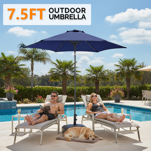 7.5FT 海军蓝 转向头 圆形 太阳伞 涤纶布 6铁伞骨 铁中柱-23