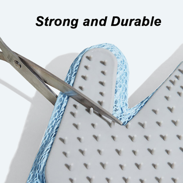 二合一宠物美容手套——双面去毛按摩刷，适用于猫狗，可清除毛发和家具上的脱落毛发，超柔软易清洁手套（单只）-3