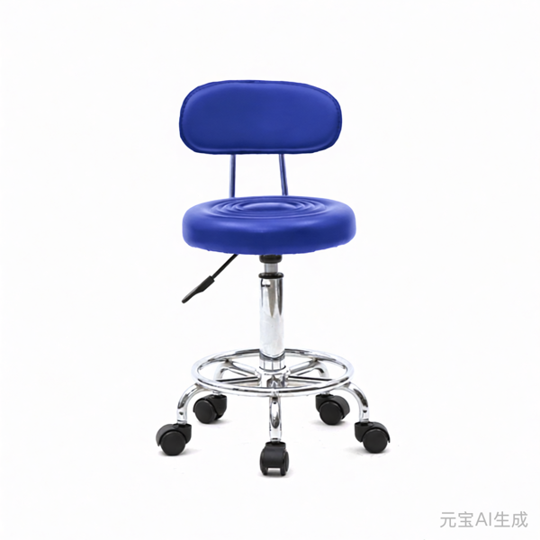 有靠背带纹路圆凳哈哈脚吧凳-蓝色-1